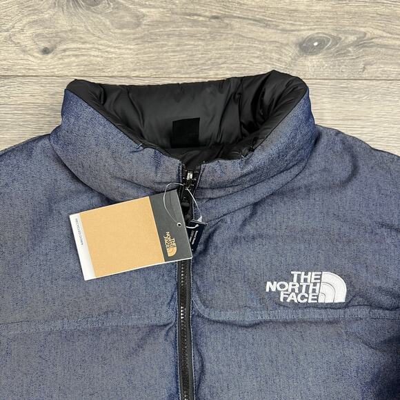 The North Face Jacket Size 2XL Womens Reversible Nuptse 92 Denim Blue Black $380 - Picture 2 of 12